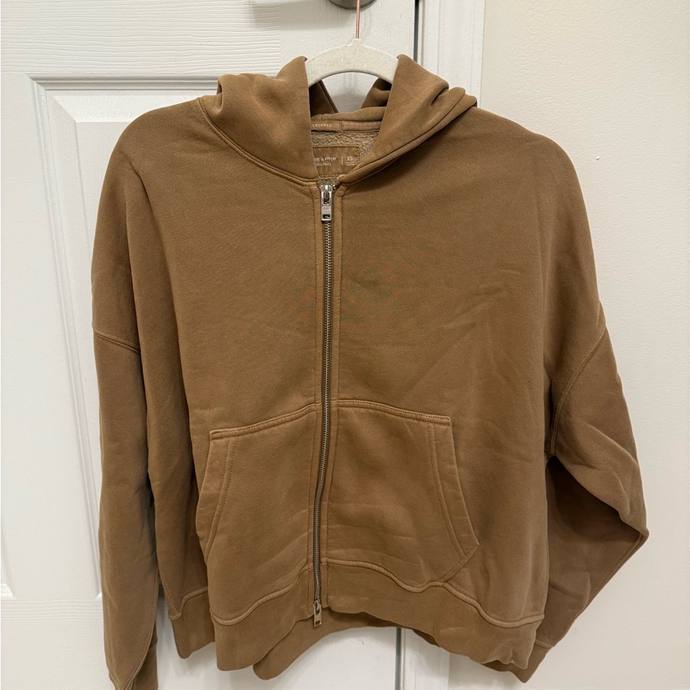 Abercrombie & Fitch Men’s Cropped Full Zip Hoodie